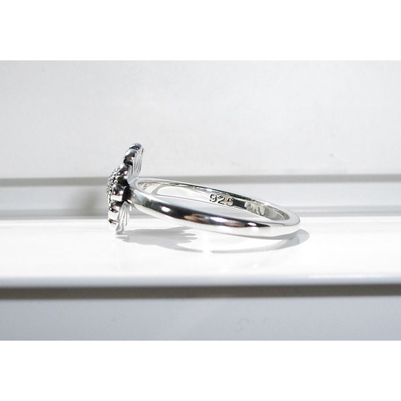 925 STERLING SILVER Dainty Little Sunflower Ring - Picture 9 of 16